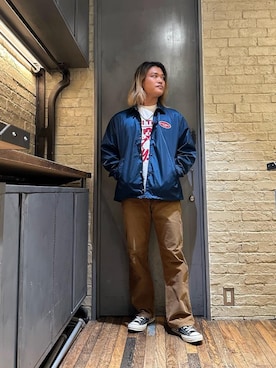 「HYSTERIC GLAMOUR（ヒステリックグラマー）のアイテム（ナイロンジャケット）」を使った、吉川修平さん（メンズ・175cm）の秋コーディネート