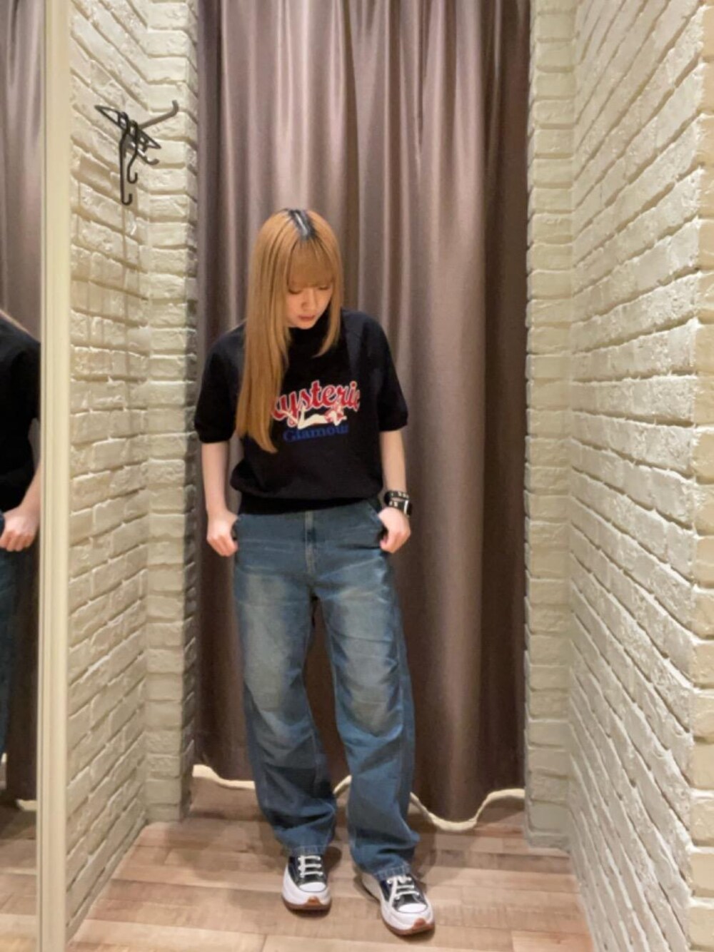 極美品 HYSTERIC GLAMOUR インディゴ染 スウェット プルオーバー HYSTERIC GLAMOUR ヒステリックグラマー 02213CS07 YES YES YES