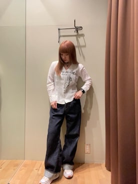 「シャツ 」｜「アイテム（アクセサリー）」を使った、ヵさん（レディース・155cm）の夏コーディネート