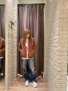 「HYSTERIC GLAMOUR（ヒステリックグラマー）のアイテム（その他アウター）」を使った、ヵさん（レディース・155cm）の秋コーディネート