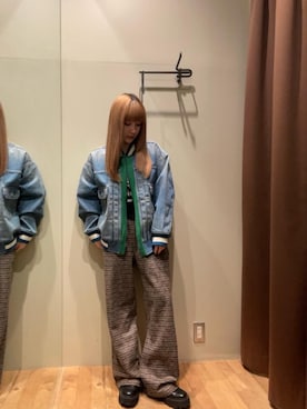 「ワイドパンツ 」｜「アイテム（デニムジャケット）」を使った、ヵさん（レディース・155cm）の秋コーディネート