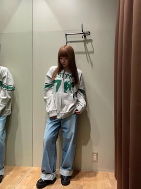 「HYSTERIC GLAMOUR（ヒステリックグラマー）のアイテム（その他アウター）」を使った、ヵさん（レディース・155cm）の秋コーディネート