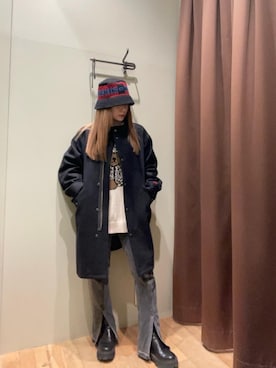 「HYSTERIC GLAMOUR（ヒステリックグラマー）のアイテム（その他アウター）」を使った、ヵさん（レディース・155cm）の冬コーディネート