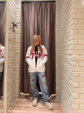 「HYSTERIC GLAMOUR（ヒステリックグラマー）のアイテム（その他アウター）」を使った、ヵさん（レディース・155cm）の冬コーディネート