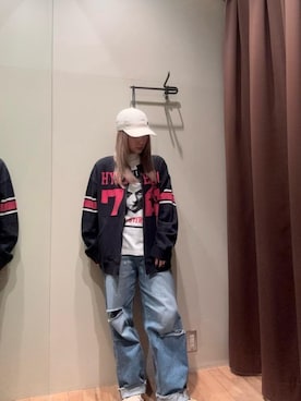 「HYSTERIC GLAMOUR（ヒステリックグラマー）のアイテム（その他アウター）」を使った、ヵさん（レディース・155cm）の冬コーディネート