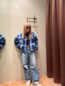「HYSTERIC GLAMOUR（ヒステリックグラマー）のアイテム（その他アウター）」を使った、ヵさん（レディース・155cm）の冬コーディネート