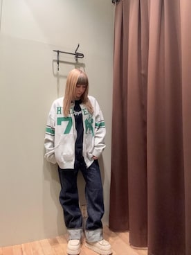 「HYSTERIC GLAMOUR（ヒステリックグラマー）のアイテム（その他アウター）」を使った、ヵさん（レディース・155cm）の冬コーディネート