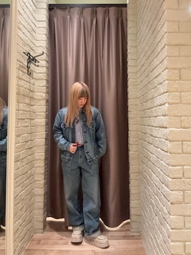 「シャツ 」｜「アイテム（ジャケット/アウター）」を使った、ヵさん（レディース・155cm）の冬コーディネート