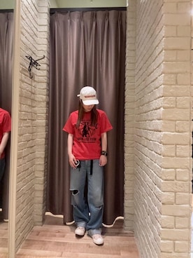 「HYSTERIC GLAMOUR（ヒステリックグラマー）のLADYLAND ACADEMY Tシャツ（Tシャツ/カットソー）」を使った、ヵさん（レディース・155cm）の夏コーディネート