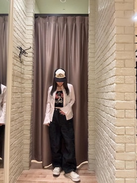 「アイテム（カーゴパンツ）」を使った、ヵさん（レディース・155cm）の夏コーディネート
