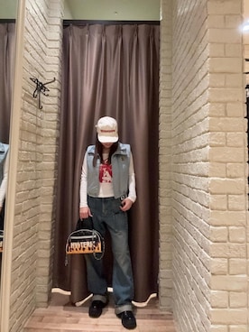 「HYSTERIC GLAMOUR（ヒステリックグラマー）のアイテム（ベスト）」を使った、ヵさん（レディース・155cm）の秋コーディネート