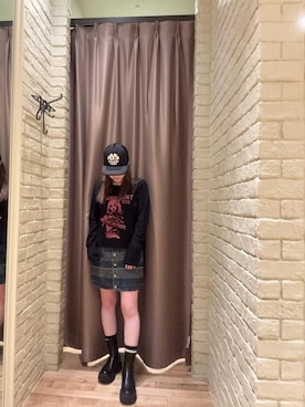 「アイテム（デニムスカート）」を使った、ヵさん（レディース・155cm）の秋コーディネート