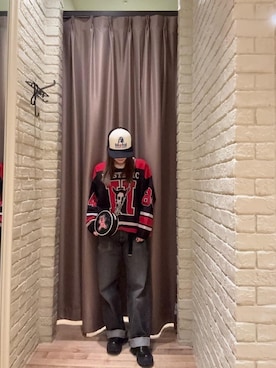 「HYSTERIC GLAMOUR（ヒステリックグラマー）のアイテム（ショルダーバッグ）」を使った、ヵさん（レディース・155cm）の秋コーディネート