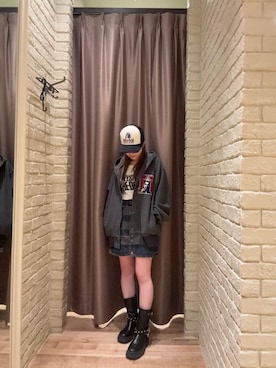 「HYSTERIC GLAMOUR（ヒステリックグラマー）のアイテム（パーカー）」を使った、ヵさん（レディース・155cm）の秋コーディネート