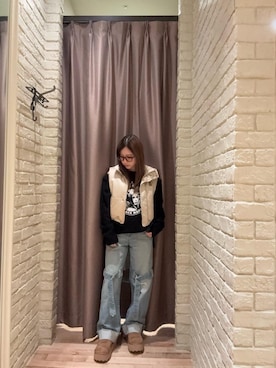 「HYSTERIC GLAMOUR（ヒステリックグラマー）のアイテム（ベスト）」を使った、ヵさん（レディース・155cm）の秋コーディネート