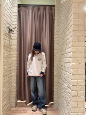 「HYSTERIC GLAMOUR（ヒステリックグラマー）のVIXEN LINE刺繍 キャップ（キャップ）」を使った、ヵさん（レディース・155cm）の秋コーディネート