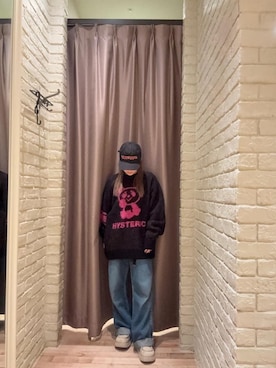 「HYSTERIC GLAMOUR（ヒステリックグラマー）のアイテム（デニムパンツ）」を使った、ヵさん（レディース・155cm）の秋コーディネート
