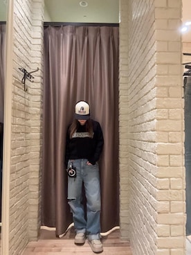 「HYSTERIC GLAMOUR（ヒステリックグラマー）のROAD SIGNジャカード ジャンパー（その他アウター）」を使った、ヵさん（レディース・155cm）の秋コーディネート