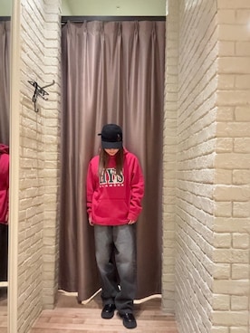 「HYSTERIC GLAMOUR（ヒステリックグラマー）のVIXEN LINE刺繍 キャップ（キャップ）」を使った、ヵさん（レディース・155cm）の秋コーディネート