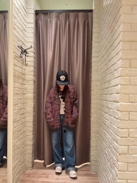 「アイテム（カーディガン/ボレロ、オレンジ系）」を使った、ヵさん（レディース・155cm）の秋コーディネート