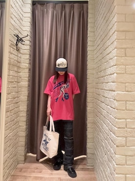 「HYSTERIC GLAMOUR（ヒステリックグラマー）のスクラッチフレアデニムパンツ（デニムパンツ、ブラック系）」を使った、ヵさん（レディース・155cm）の春コーディネート