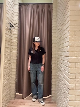 「HYSTERIC GLAMOUR（ヒステリックグラマー）のブッシュデニムパンツ（デニムパンツ、ブルー系）」を使った、ヵさん（レディース・155cm）の春コーディネート