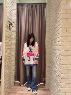 「HYSTERIC GLAMOUR（ヒステリックグラマー）のLEOPARD柄 リバーシブルスウェットパンツ（スウェットパンツ、その他）」を使った、ヵさん（レディース・155cm）の春コーディネート