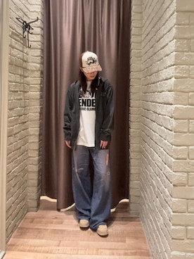 「HYSTERIC GLAMOUR（ヒステリックグラマー）のHYSTERIC JEANS パーカー（Hoodies、ブラック系）」を使った、ヵさん（レディース・155cm）の秋コーディネート