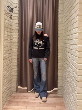 「HYSTERIC GLAMOUR（ヒステリックグラマー）のLEOPARD柄 リバーシブルスウェットパンツ（Sweatpants、その他）」を使った、ヵさん（レディース・155cm）の秋コーディネート