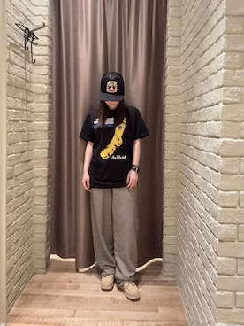 「HYSTERIC GLAMOUR（ヒステリックグラマー）のANTI WAR HELL Tシャツ（T Shirts、ブラック系）」を使った、ヵさん（レディース・155cm）の秋コーディネート