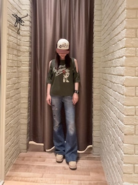 「HYSTERIC GLAMOUR（ヒステリックグラマー）のLEOPARD柄 リバーシブルスウェットパンツ（Sweatpants、その他）」を使った、ヵさん（レディース・155cm）の秋コーディネート