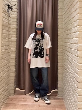 「HYSTERIC GLAMOUR（ヒステリックグラマー）のストレートデニムパンツ（Denim pants、ブルー系）」を使った、ヵさん（レディース・155cm）の秋コーディネート