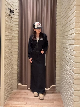 「HYSTERIC GLAMOUR（ヒステリックグラマー）のSUPER HYS ショート丈パーカー（Hoodies、ブラック系）」を使った、ヵさん（レディース・155cm）の秋コーディネート