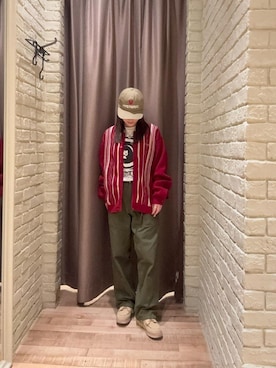 「HYSTERIC GLAMOUR（ヒステリックグラマー）のチノブッシュパンツ（Pants、グリーン系）」を使った、ヵさん（レディース・155cm）の秋コーディネート