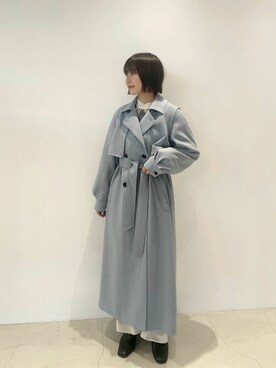 「#新作」｜「アイテム（トレンチコート）」を使った、rinaさん（レディース・158cm）の冬コーディネート