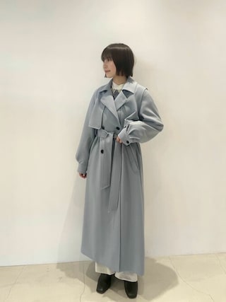 美品 PUBLIC TOKYO 【岐阜県産】オーバーサイズトレンチコート 黒 PUBLIC TOKYO（パブリックトウキョウ）の「【岐阜県産】オーバー