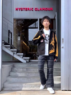 「レーシングジャケット」｜「アイテム（パンツ）」を使った、RYUさん（メンズ・172cm）の夏コーディネート
