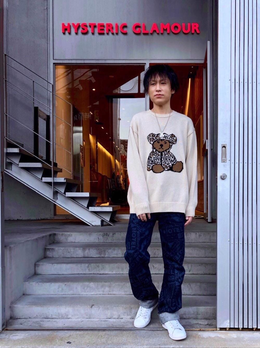 HYSTERIC TEDDY ボールチェーンネックレスを使ったメンズ人気