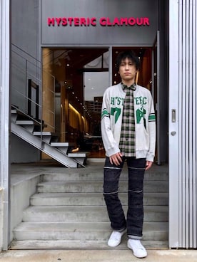 「HYSTERIC GLAMOUR（ヒステリックグラマー）のアイテム（その他アウター）」を使った、RYUさん（メンズ・172cm）の冬コーディネート