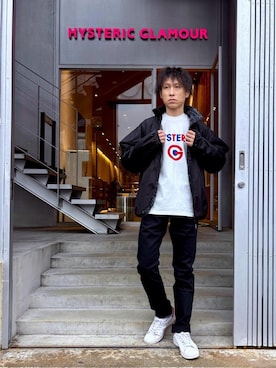 「アイテム（ブルゾン）」を使った、RYUさん（メンズ・172cm）の秋コーディネート