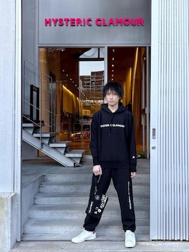 「アイテム（スウェットパンツ）」を使った、RYUさん（メンズ・172cm）の冬コーディネート