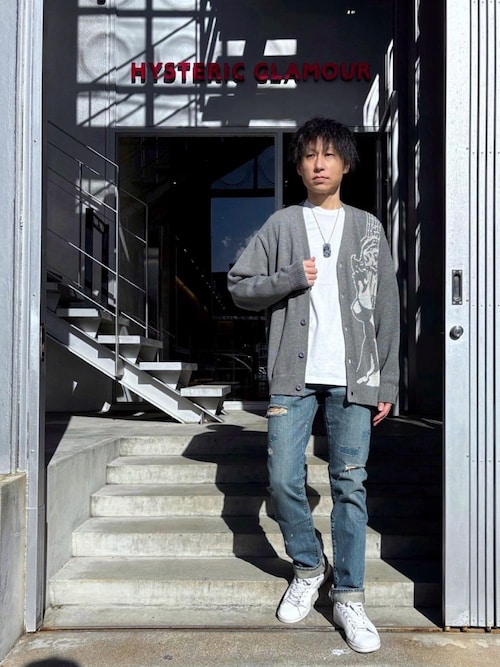 スクエアウインドウリメイク スリムストレートデニムパンツ（デニム