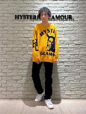 「HYSTERIC GLAMOUR（ヒステリックグラマー）のブラックデニムスリムパンツ（デニムパンツ、ブラック系）」を使った、RYUさん（メンズ・172cm）の秋コーディネート