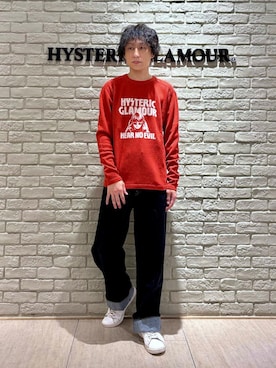 「HYSTERIC GLAMOUR（ヒステリックグラマー）の1タックワイドデニムパンツ（デニムパンツ、ブルー系）」を使った、RYUさん（メンズ・172cm）の秋コーディネート