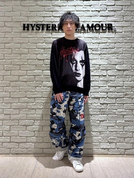 「HYSTERIC GLAMOUR（ヒステリックグラマー）のミリタリーカーゴパンツ（カーゴパンツ、ブルー系）」を使った、RYUさん（メンズ・172cm）の秋コーディネート