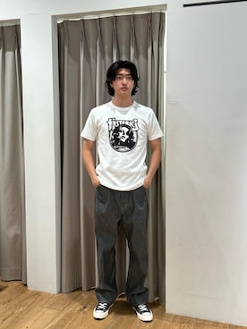「HYSTERIC GLAMOUR（ヒステリックグラマー）の【26～28cm】サイドジップ ハイカットスニーカー（スニーカー）」を使った、ta123456さん（メンズ・179cm）の夏コーディネート
