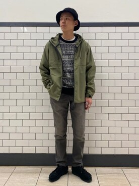 「417 EDIFICE（フォーワンセブンエディフィス）のアイテム（マウンテンパーカー）」を使った、417 officialさん（メンズ・175cm）の冬コーディネート