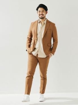 「417 EDIFICE（フォーワンセブンエディフィス）のアイテム（セットアップ）」を使った、417 officialさん（メンズ・183cm）の春コーディネート