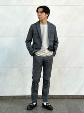 「417 EDIFICE（フォーワンセブンエディフィス）のアイテム（セットアップ）」を使った、417 officialさん（メンズ・165cm）の春コーディネート