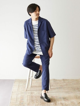 「417 EDIFICE（フォーワンセブンエディフィス）のアイテム（セットアップ）」を使った、417 officialさん（メンズ・172cm）の春コーディネート
